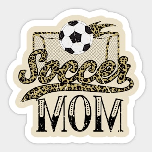 Soccer Mom with Leopard Print Net and Soccer Ball Sticker